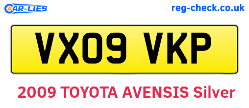VX09VKP are the vehicle registration plates.