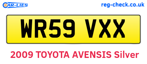 WR59VXX are the vehicle registration plates.