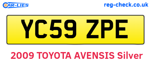 YC59ZPE are the vehicle registration plates.