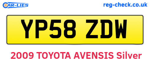 YP58ZDW are the vehicle registration plates.