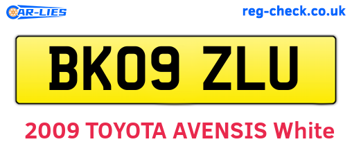 BK09ZLU are the vehicle registration plates.