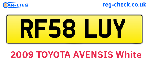 RF58LUY are the vehicle registration plates.