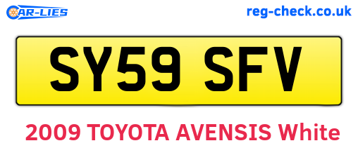 SY59SFV are the vehicle registration plates.