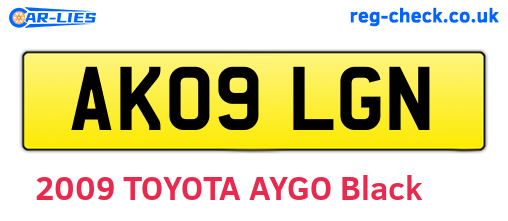AK09LGN are the vehicle registration plates.