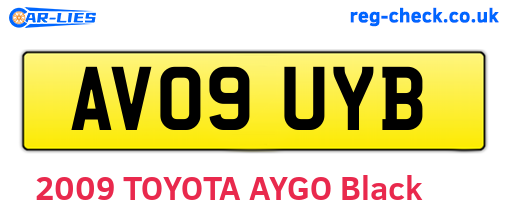 AV09UYB are the vehicle registration plates.