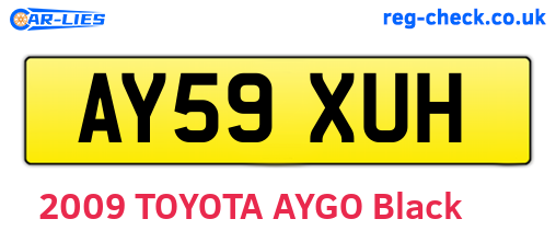 AY59XUH are the vehicle registration plates.