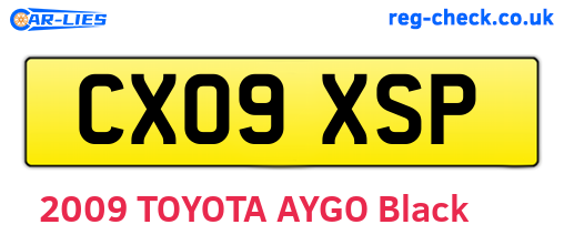 CX09XSP are the vehicle registration plates.