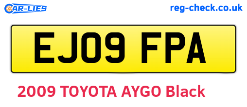 EJ09FPA are the vehicle registration plates.