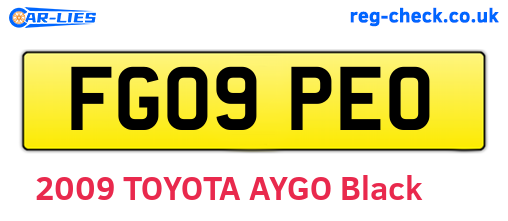 FG09PEO are the vehicle registration plates.