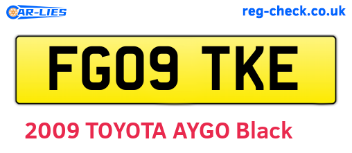 FG09TKE are the vehicle registration plates.