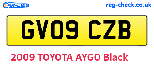 GV09CZB are the vehicle registration plates.