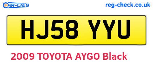 HJ58YYU are the vehicle registration plates.
