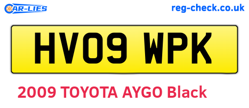HV09WPK are the vehicle registration plates.