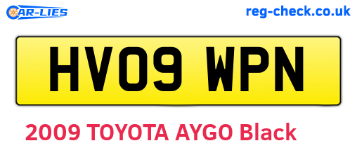 HV09WPN are the vehicle registration plates.