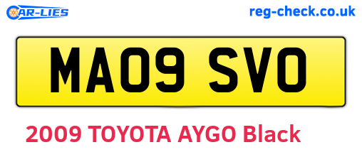 MA09SVO are the vehicle registration plates.
