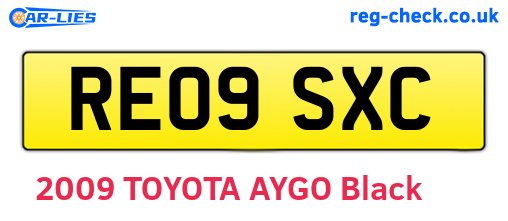 RE09SXC are the vehicle registration plates.