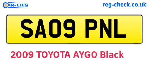 SA09PNL are the vehicle registration plates.
