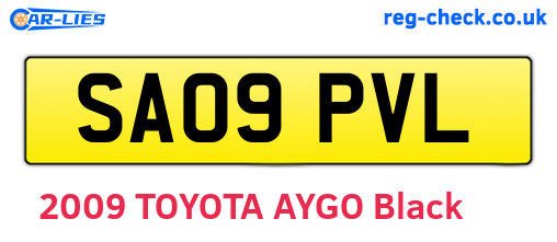 SA09PVL are the vehicle registration plates.