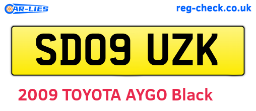 SD09UZK are the vehicle registration plates.