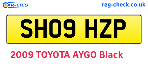 SH09HZP are the vehicle registration plates.