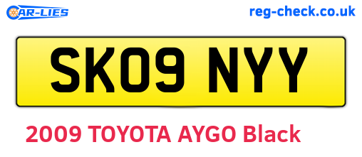 SK09NYY are the vehicle registration plates.