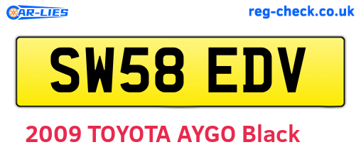 SW58EDV are the vehicle registration plates.