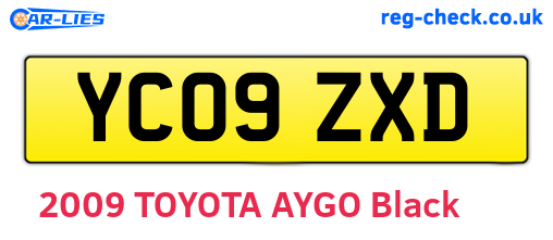YC09ZXD are the vehicle registration plates.