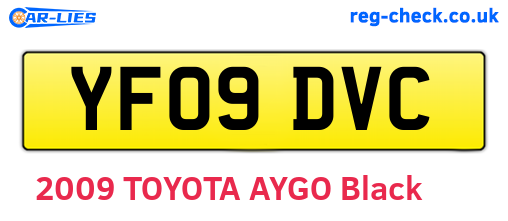 YF09DVC are the vehicle registration plates.