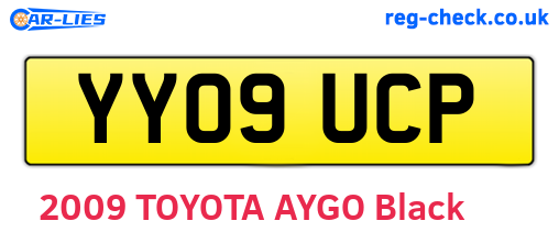 YY09UCP are the vehicle registration plates.