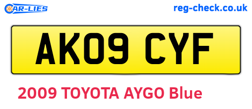 AK09CYF are the vehicle registration plates.