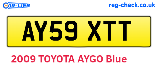AY59XTT are the vehicle registration plates.
