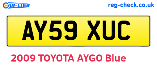 AY59XUC are the vehicle registration plates.