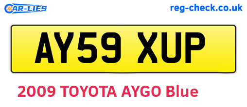 AY59XUP are the vehicle registration plates.