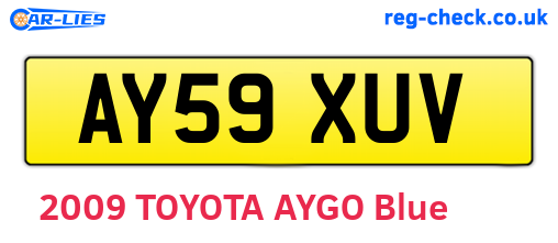 AY59XUV are the vehicle registration plates.