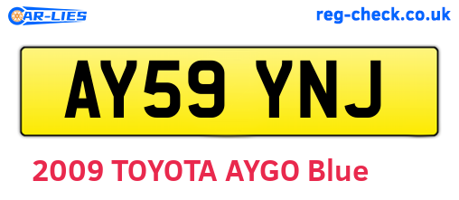 AY59YNJ are the vehicle registration plates.