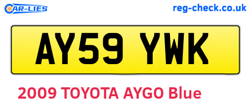 AY59YWK are the vehicle registration plates.
