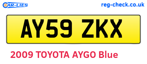 AY59ZKX are the vehicle registration plates.