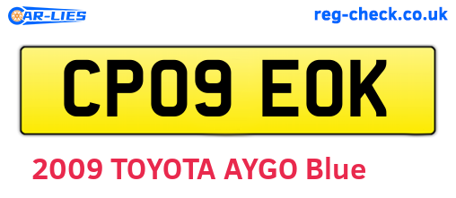 CP09EOK are the vehicle registration plates.