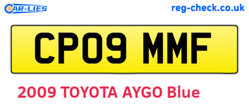 CP09MMF are the vehicle registration plates.