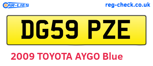 DG59PZE are the vehicle registration plates.