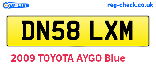 DN58LXM are the vehicle registration plates.