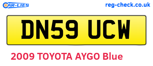 DN59UCW are the vehicle registration plates.