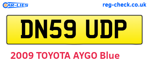 DN59UDP are the vehicle registration plates.