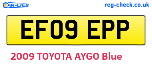 EF09EPP are the vehicle registration plates.