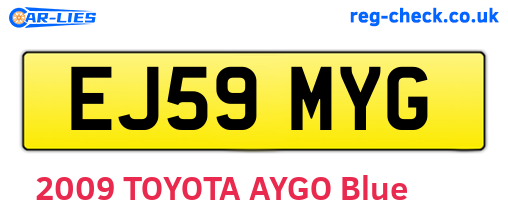 EJ59MYG are the vehicle registration plates.