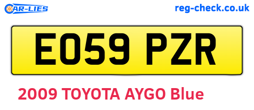 EO59PZR are the vehicle registration plates.