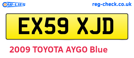 EX59XJD are the vehicle registration plates.