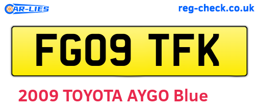 FG09TFK are the vehicle registration plates.