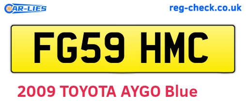 FG59HMC are the vehicle registration plates.