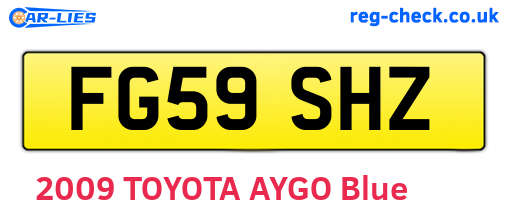 FG59SHZ are the vehicle registration plates.